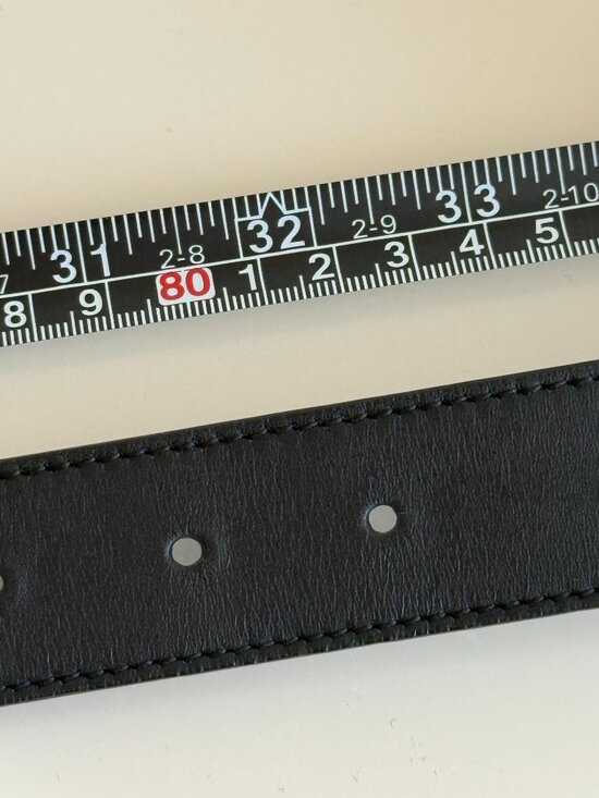 Gucci GG Marmont Double G Black Leather Belt Antique Gold Buckle Unisex main image 8